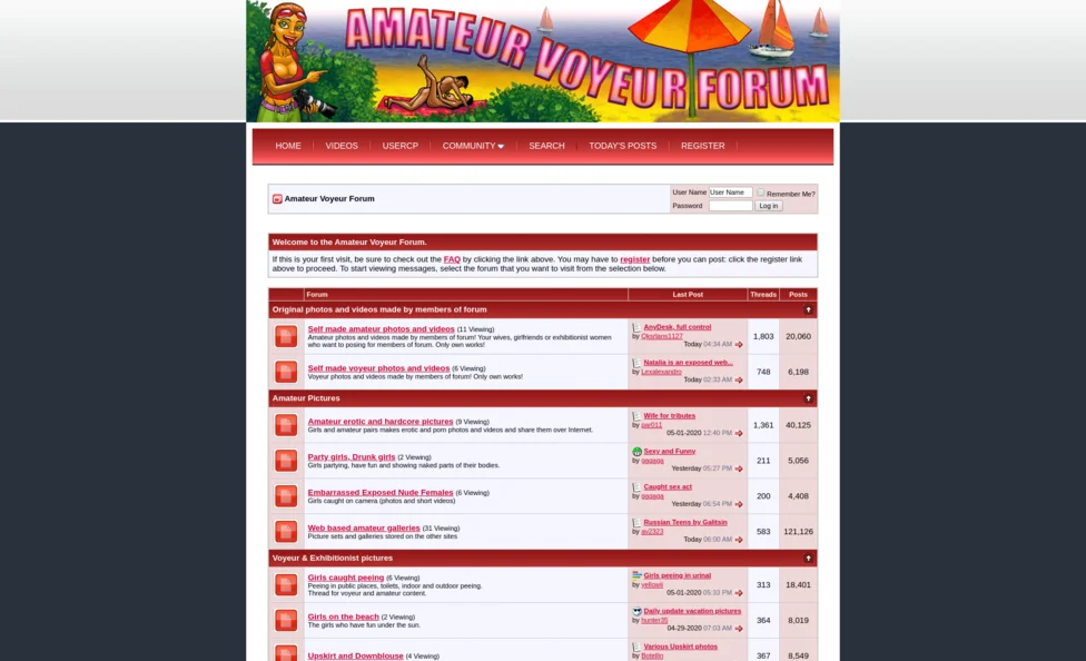 AmateurVoyeurForum screenshot