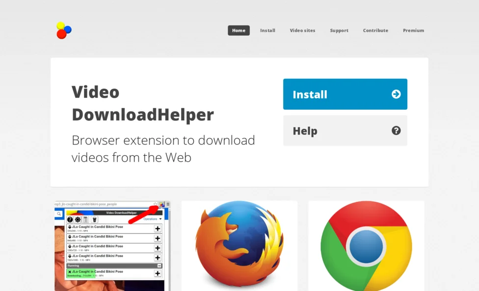 DownloadHelper screenshot