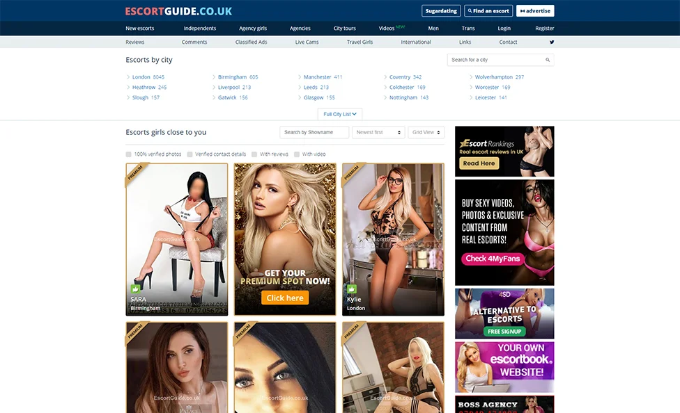 EscortGuide.co.uk screenshot