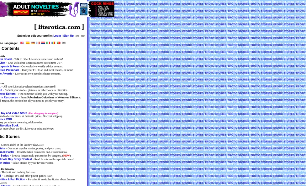 Literotica screenshot