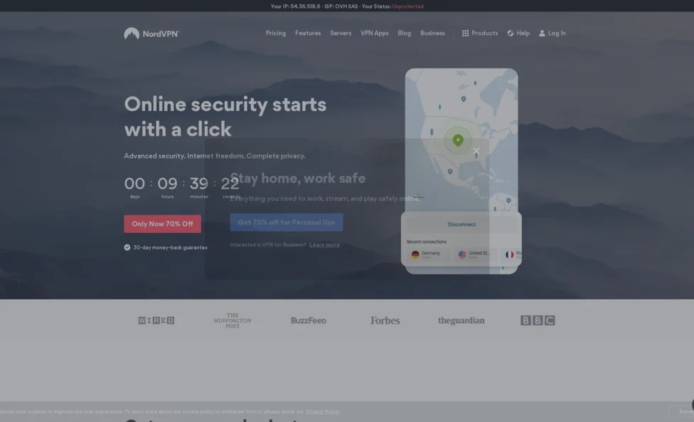 NordVPN screenshot